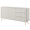 Комод з телескопічними напрямними Perfect Home Lante 2D3S/163 163,2x81,2x38 Бежевий (золоті ніжки) (PFH-091180)