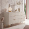 Комод з телескопічними напрямними Perfect Home Lante 6S/163 163,2x81,2x38 Бежевий (золоті ніжки) (PFH-091105)