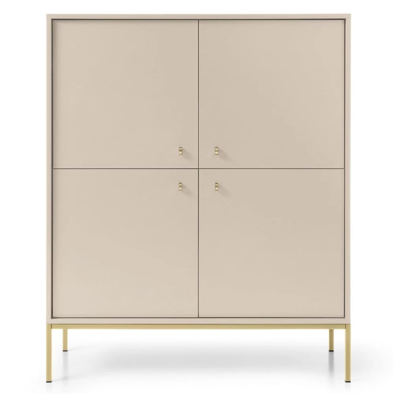 Комод Perfect Home Mono MK104 4S 103,5x125,5x39 Беж пісочний (золоті ніжки) (PFH-091203)