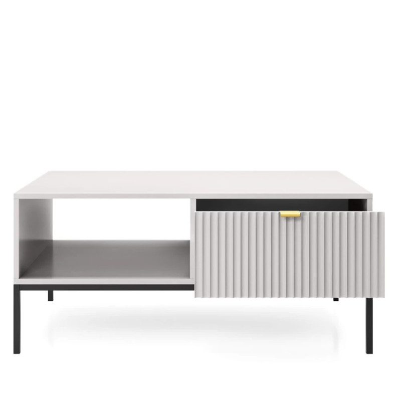 Журнальний стіл з телескопічними напрямними Perfect Home Nova L104 1S 104x68x46 Сірий (чорні ніжки) (PFH-091250)