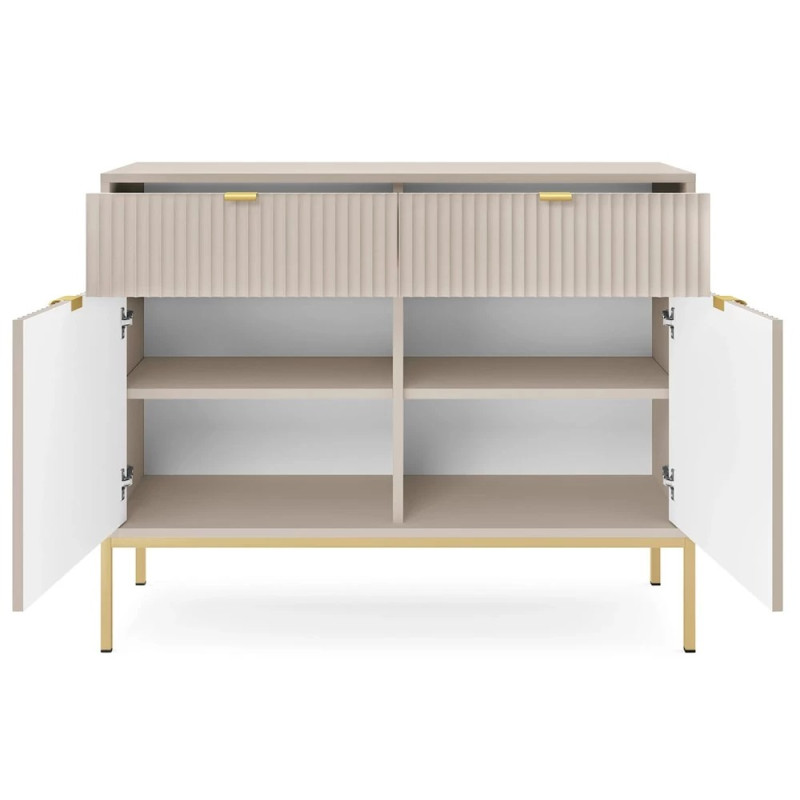 Комод з телескопічними напрямними Perfect Home Nova KSZ104 2D2S 104x63x39 Кашемір (золоті ніжки) (PFH-091223)
