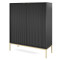 Комод високий Perfect Home Nova K104 2D 104x125x39 Чорний (золоті ніжки) (PFH-091239)