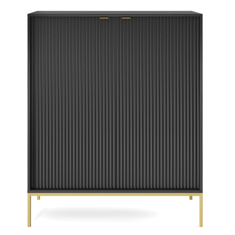 Комод високий Perfect Home Nova K104 2D 104x125x39 Чорний (золоті ніжки) (PFH-091239)