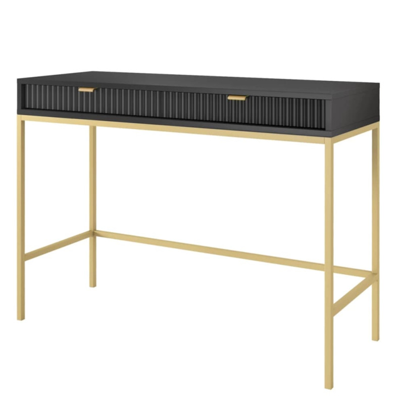 Туалетний столик з телескопічними напрямними Perfect Home Nova T104 104x77x50 см Чорний (золоті ніжки) (PFH-091265)