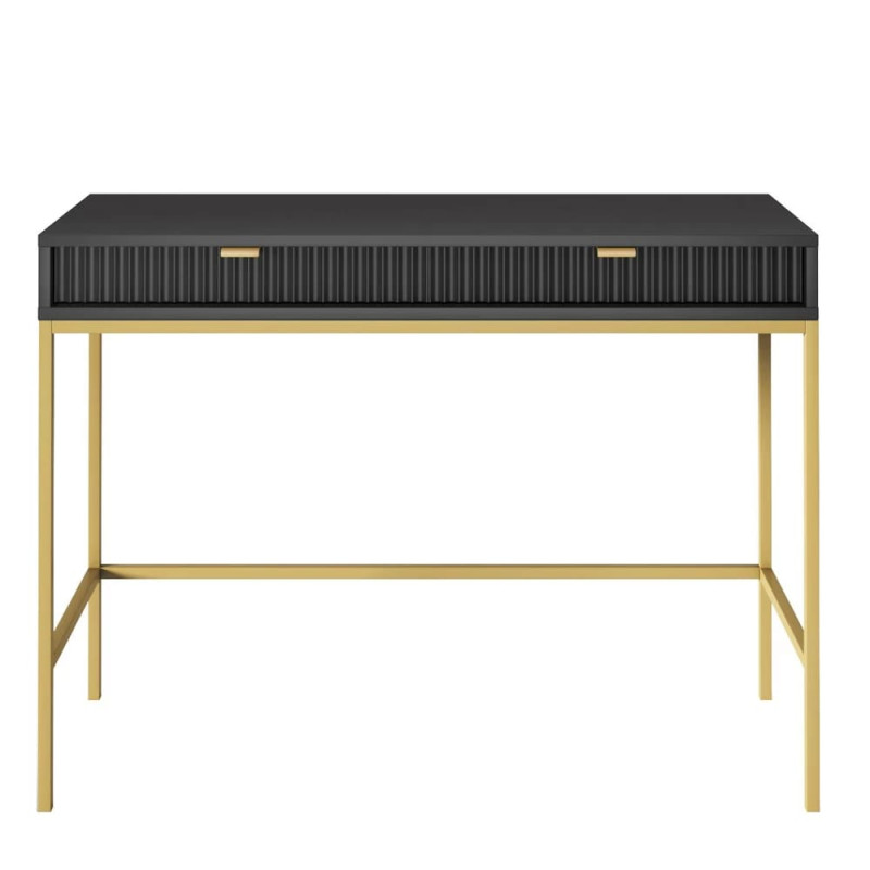 Туалетний столик з телескопічними напрямними Perfect Home Nova T104 104x77x50 см Чорний (золоті ніжки) (PFH-091265)