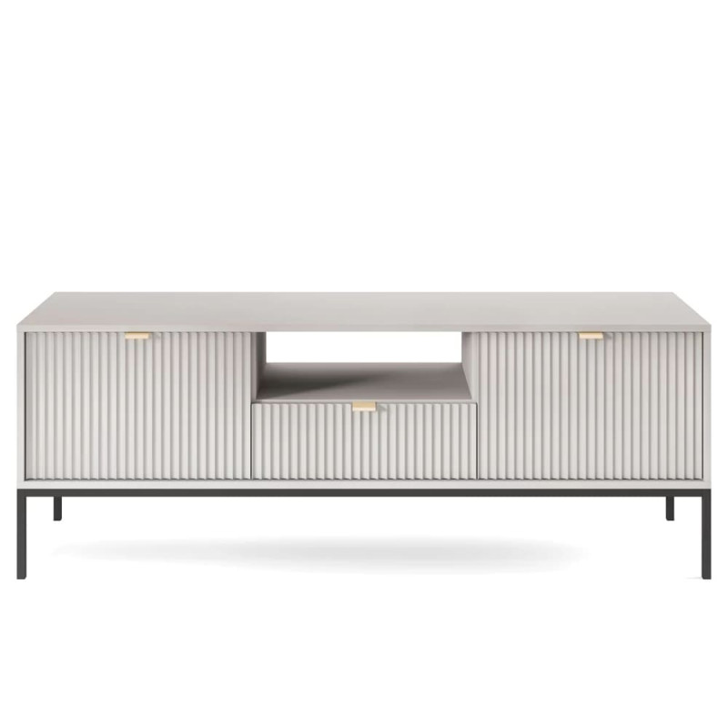 Тумба під телевізор з телескопічними напрямними Perfect Home Nova RTV154 2D1S 168х56х39 Сірий (чорні ніжки) (PFH-091227)