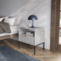 Тумба приліжкова з телескопічними напрямними Perfect Home Nova S54 54х56х39 Сірий (чорні ніжки) (PFH-091258)