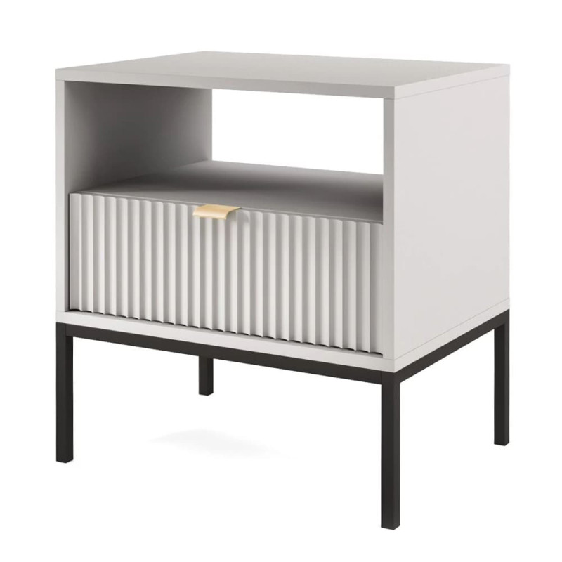 Тумба приліжкова з телескопічними напрямними Perfect Home Nova S54 54х56х39 Сірий (чорні ніжки) (PFH-091258)