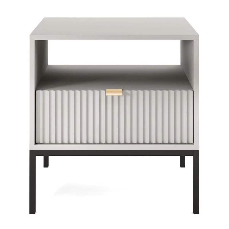 Тумба приліжкова з телескопічними напрямними Perfect Home Nova S54 54х56х39 Сірий (чорні ніжки) (PFH-091258)