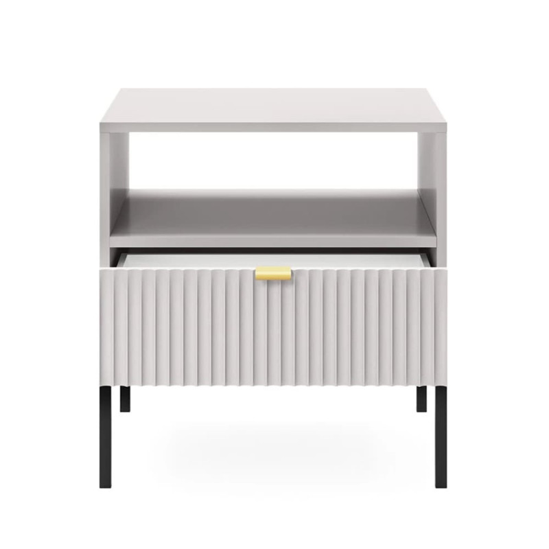 Тумба приліжкова з телескопічними напрямними Perfect Home Nova S54 54х56х39 Сірий (чорні ніжки) (PFH-091258)