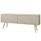 Тумба під телевізор Perfect Home Oro RTV135 MDF 2D 135х53х32 Бежевий (золоті ніжки) (PFH-091331)