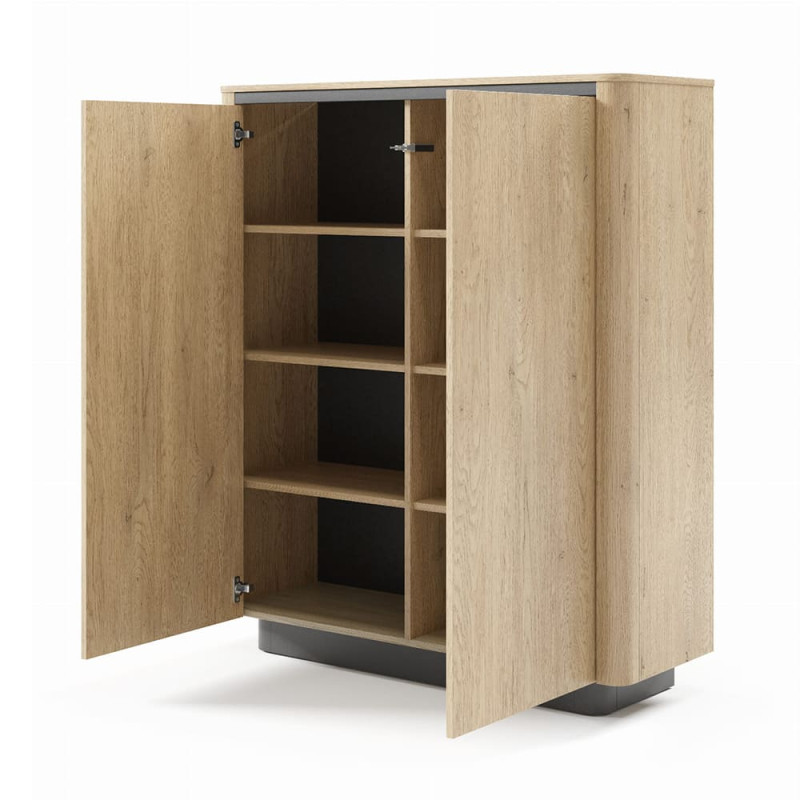 Комод високий Perfect Home Torro 2D/113 113,2x133,1x38,1 Дуб кремона/Чорний (PFH-091414)