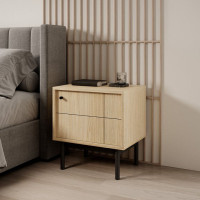 Тумба приліжкова Perfect Home Japandi S54 1-дверна 54х56х39 см Дуб лінеа (PFH-091461)