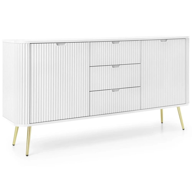 Комод з телескопічними напрямними Perfect Home Zova KSZ168 2D3S 168x87x39 Білий (золоті ніжки) (PFH-091280)