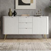 Комод з телескопічними напрямними Perfect Home Zova KSZ168 2D3S 168x87x39 Білий (золоті ніжки) (PFH-091280)
