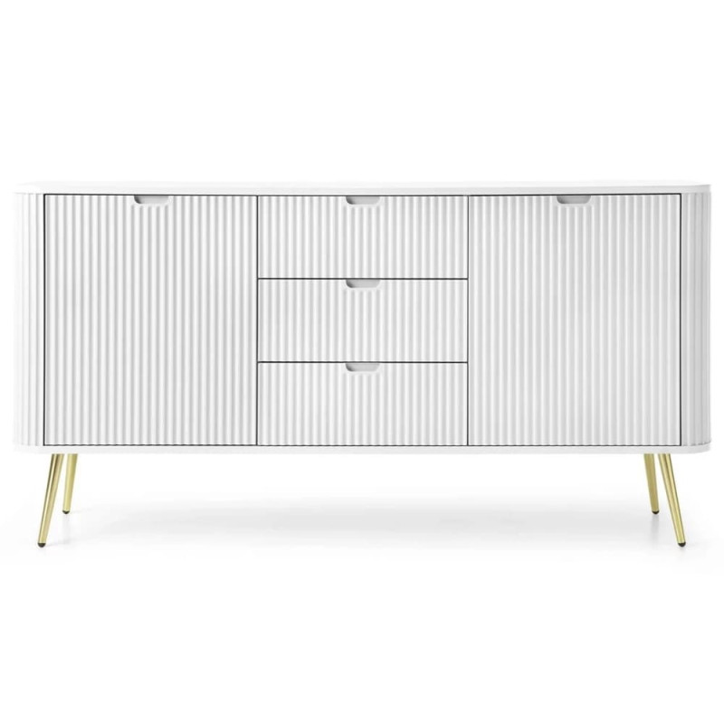 Комод з телескопічними напрямними Perfect Home Zova KSZ168 2D3S 168x87x39 Білий (золоті ніжки) (PFH-091280)