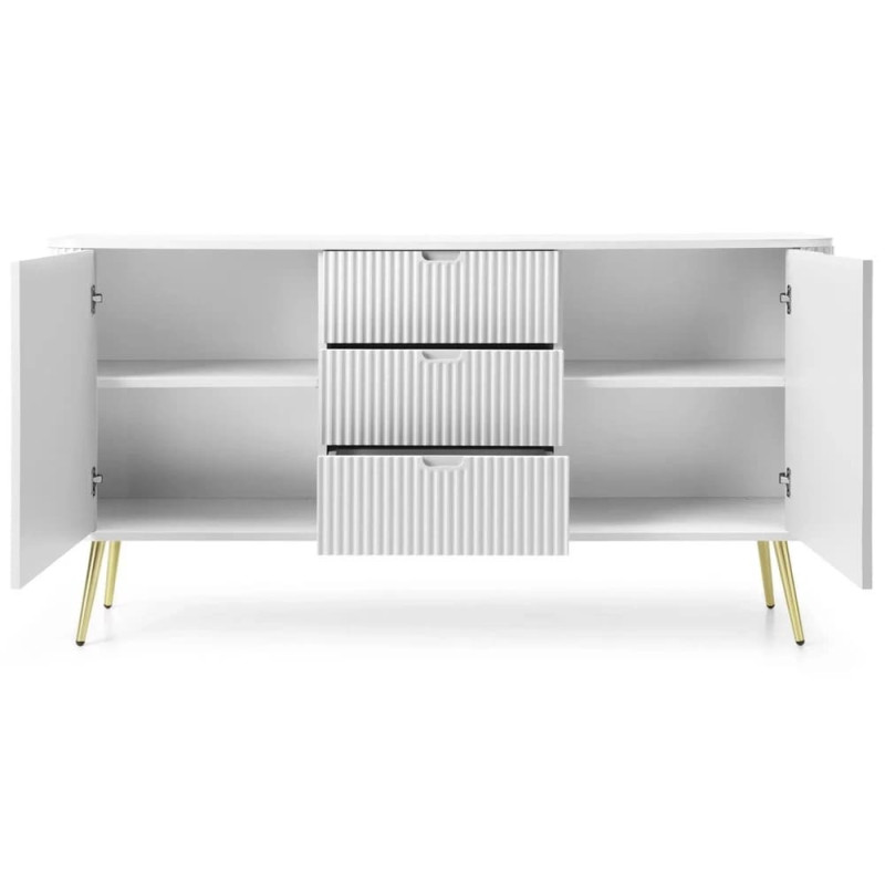 Комод з телескопічними напрямними Perfect Home Zova KSZ168 2D3S 168x87x39 Білий (золоті ніжки) (PFH-091280)