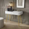 Туалетний столик з телескопічними напрямними Perfect Home Zova T103 103x80x49 см Білий (золоті ніжки) (PFH-091299)