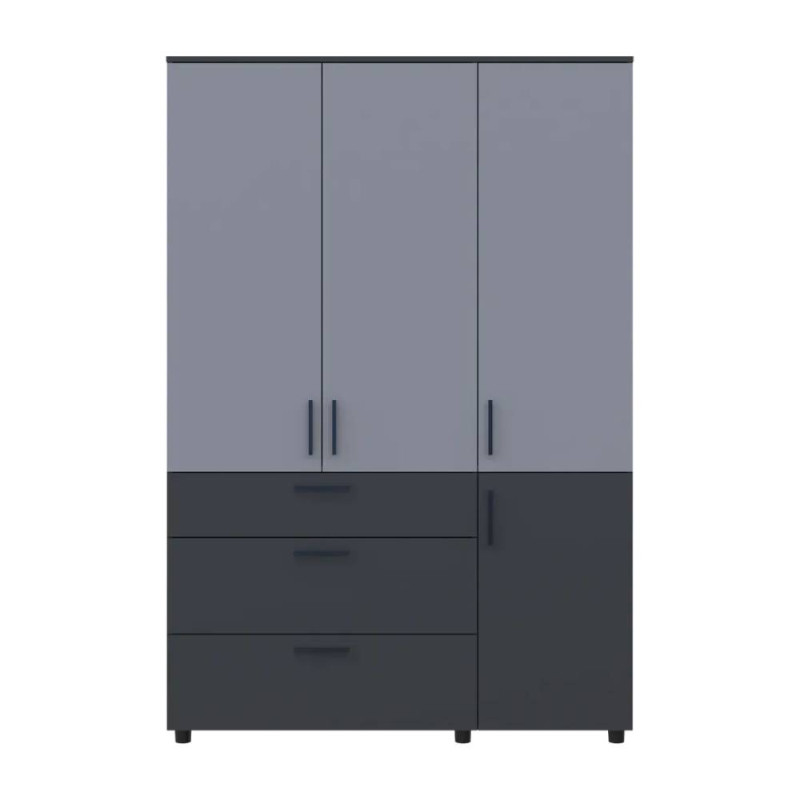 Шафа для одягу Doros Торн Антрацит/Сірий 3 ДСП/3Ш (полиці) 135х51.6х200 (DRS-012036)