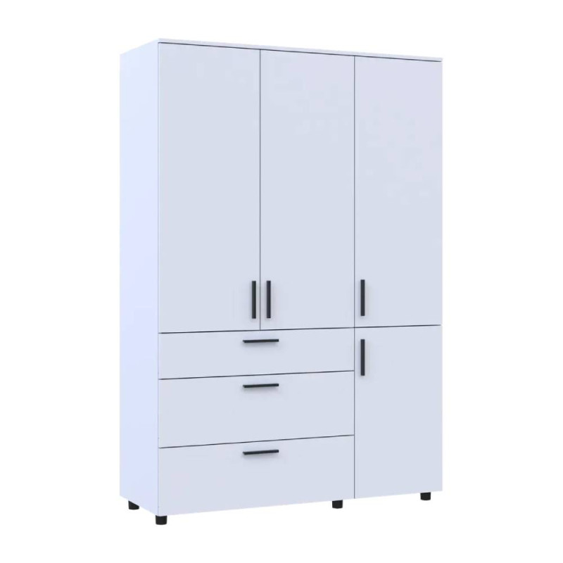 Шафа для одягу Doros Торн Білий 3 ДСП/3Ш (полиці) 135х51.6х200 (DRS-012056)
