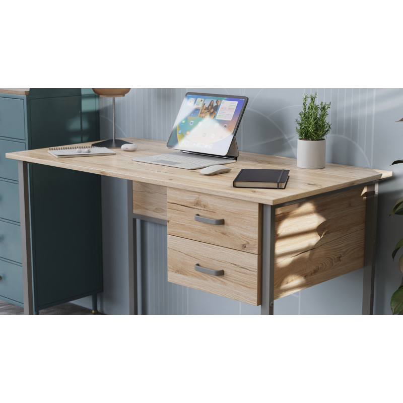 Комп'ютерний стіл Ferrum-decor Дакота 75x120x70 сірий ДСП Дуб Сан-Марино 16мм (FRD-102341)