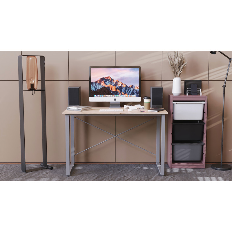 Комп'ютерний стіл Ferrum-decor Дейв 75x100x70 сірий ДСП Дуб Сан-Марино 16мм (FRD-102391)