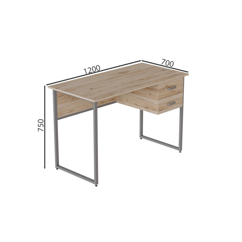 Комп'ютерний стіл Ferrum-decor Дакота 75x120x70 сірий ДСП Дуб Сан-Марино 16мм (FRD-102341)