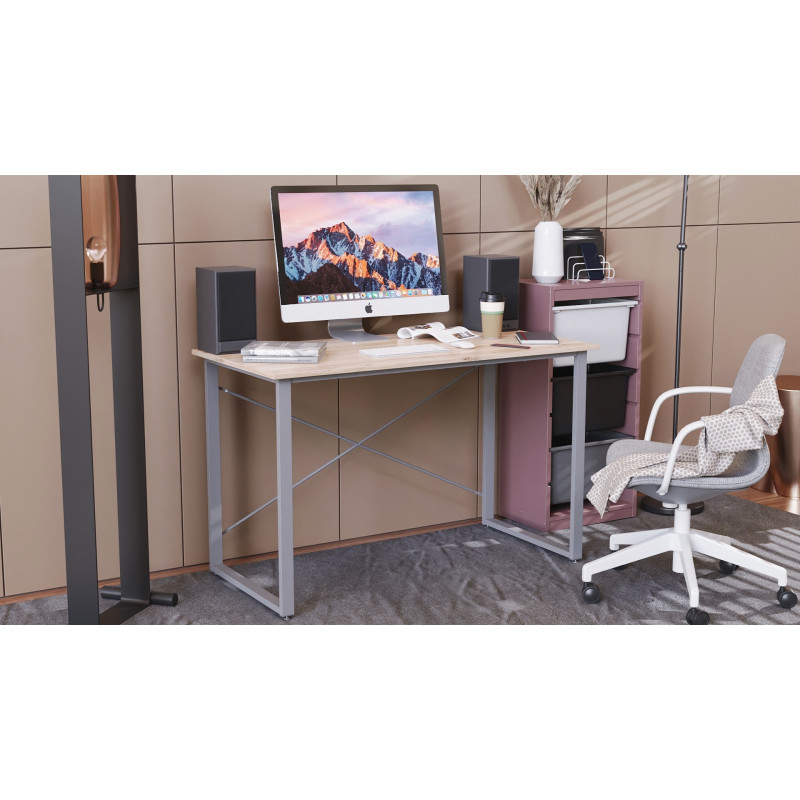 Комп'ютерний стіл Ferrum-decor Дейв 75x100x60 сірий ДСП Дуб Сан-Марино 16мм (FRD-102361)
