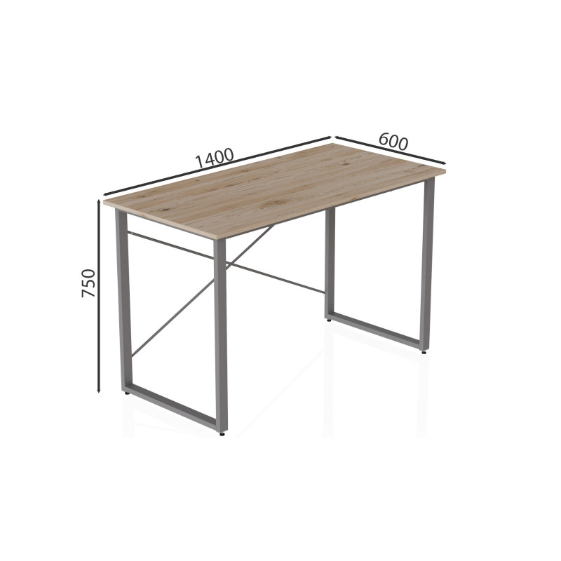 Комп'ютерний стіл Ferrum-decor Дейв 75x140x60 сірий ДСП Дуб Сан-Марино 16мм (FRD-102381)