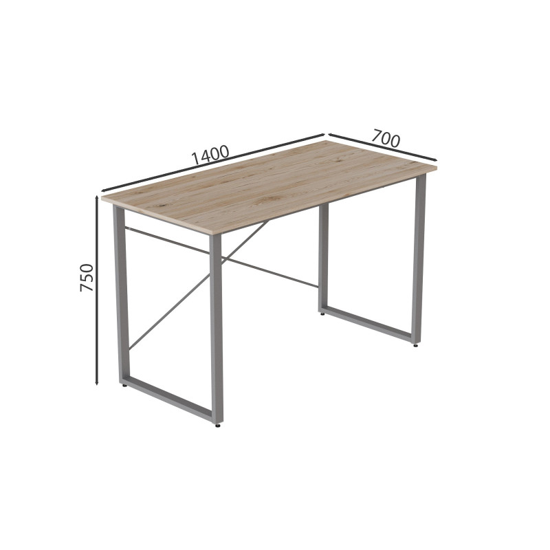 Комп'ютерний стіл Ferrum-decor Дейв 75x140x70 сірий ДСП Дуб Сан-Марино 16мм (FRD-102411)