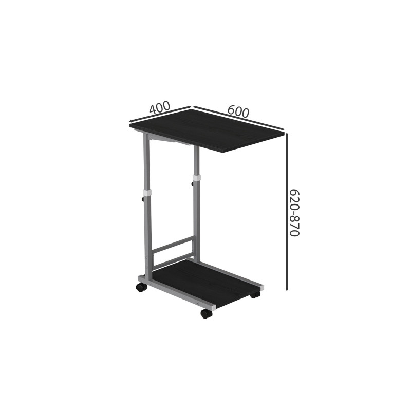 Стол приставной Ferrum-decor Френу 62x40x60 металл Серый ДСП Сосна Кембра 16мм (FRD-102521)