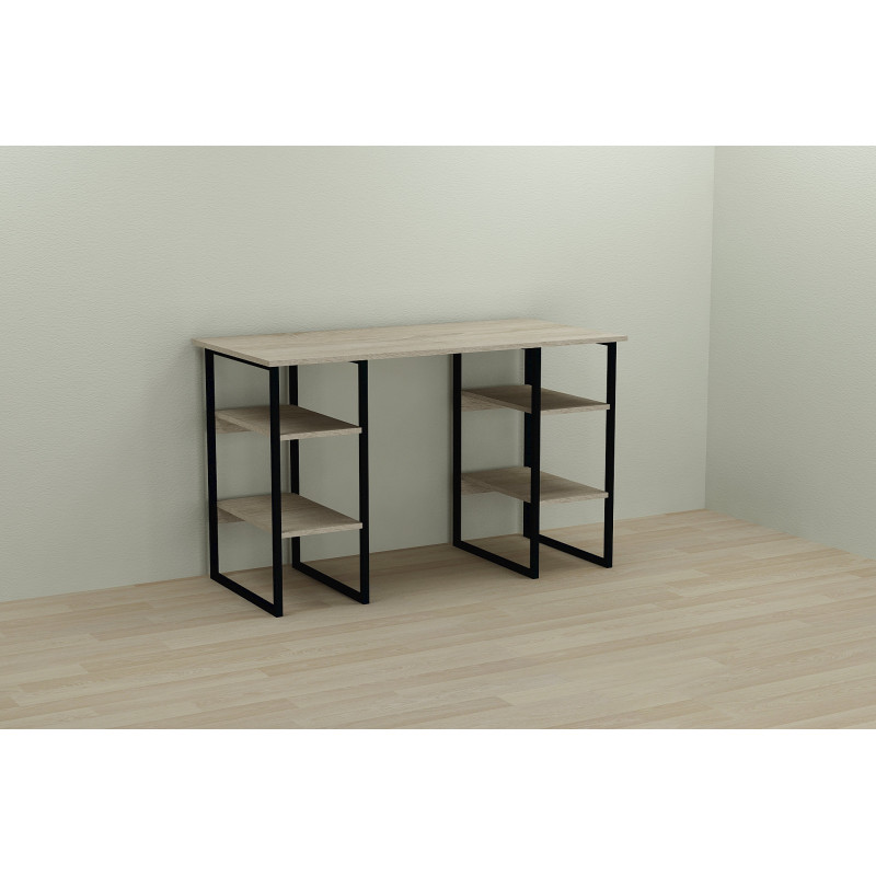 Письменный стол Ferrum-decor Карэн 75x120x60 черный ДСП Дуб Сонома 16мм (FRD-102041)