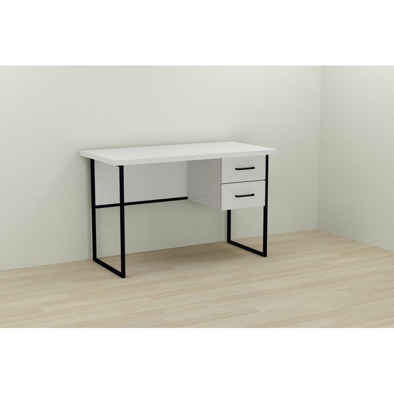 Письмовий стіл Ferrum-decor Дакота 76x140x60 чорний ДСП Біле 32мм (FRD-101931)