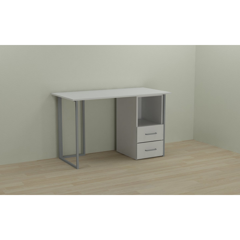 Письменный стол Ferrum-decor Отто 75x140x60 серый ДСП Белое 16мм (FRD-101501)