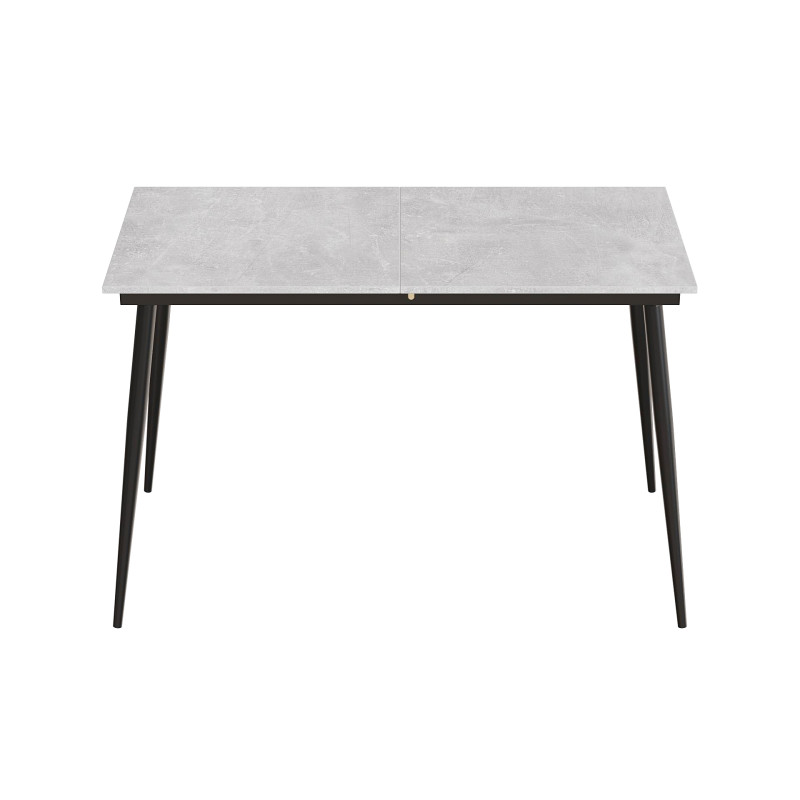 Стол кухонный раскладной Данди на конусных ногах Ferrum-decor 75x120 160)x60 Черный металл ДСП Бетон 16 мм (FRD-106769)