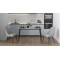 Стол кухонный раскладной Данди на конусных ногах Ferrum-decor 75x120 160)x60 Черный металл ДСП Бетон 16 мм (FRD-106769)