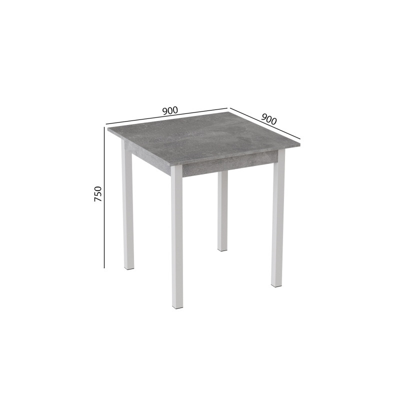 Стол кухонный Ferrum-decor Диего 75x90x90 Белый ДСП Бетон 16мм (FRD-105579)