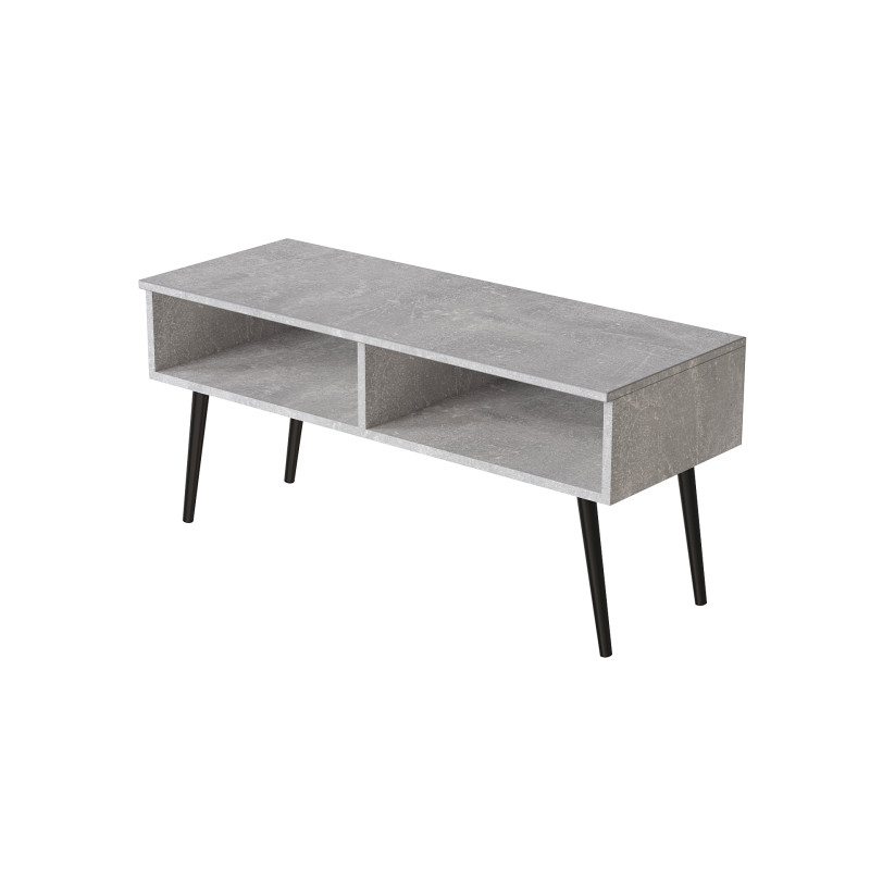 Тумба під ТВ Невада Ferrum-decor 45x100x38 Чорний метал ДСП Бетон 16 мм (FRD-106719)