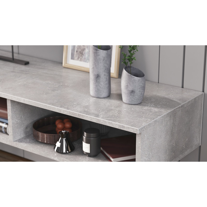 Тумба під ТВ Невада Ferrum-decor 45x100x38 Чорний метал ДСП Бетон 16 мм (FRD-106719)