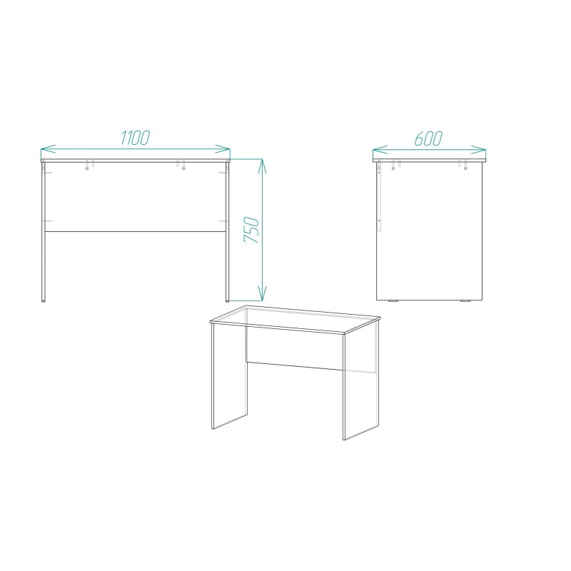 Стіл комп'ютерний Алесандро Ferrum-decor 750x1100x600 ДСП Бетон 16 мм (FRD-104721)