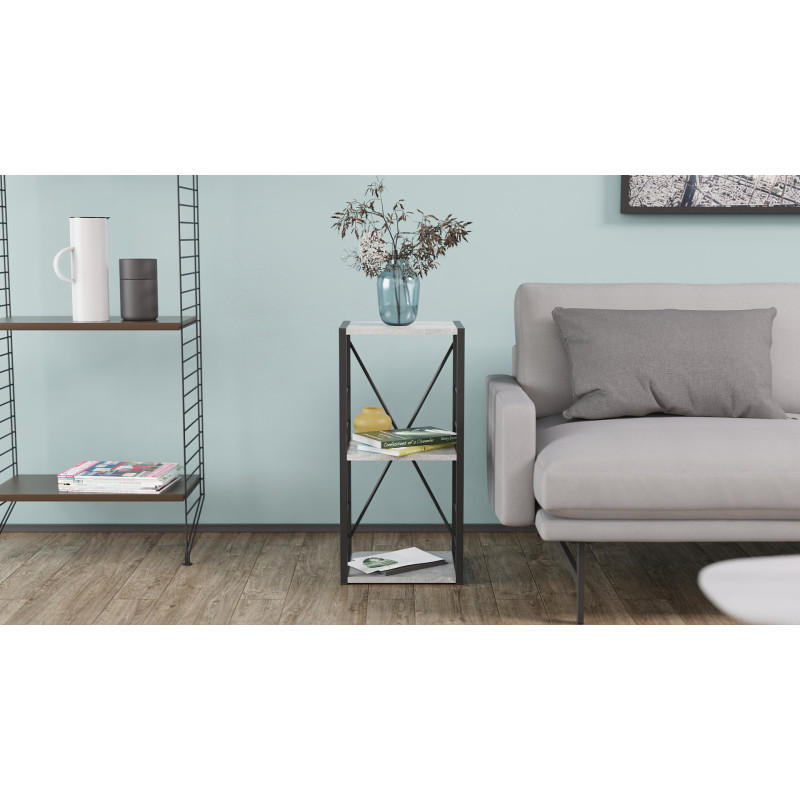 Етажерка 3/34 Ferrum-decor Серії Конект 73x34x28 чорний ДСП Бетон 16мм (FRD-104291)