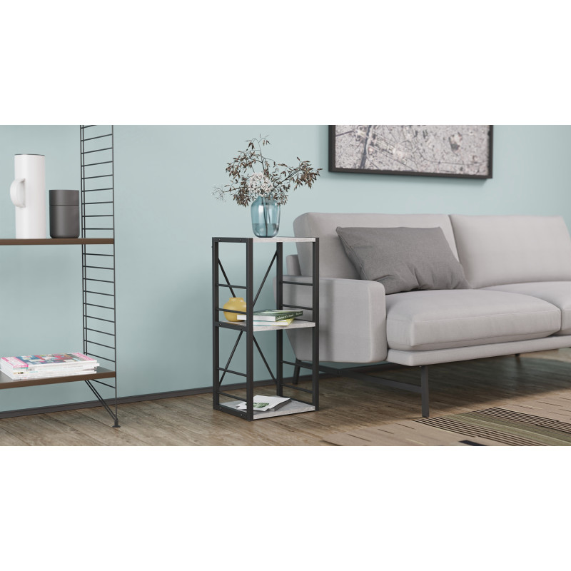 Етажерка 3/34 Ferrum-decor Серії Конект 73x34x28 чорний ДСП Бетон 16мм (FRD-104291)