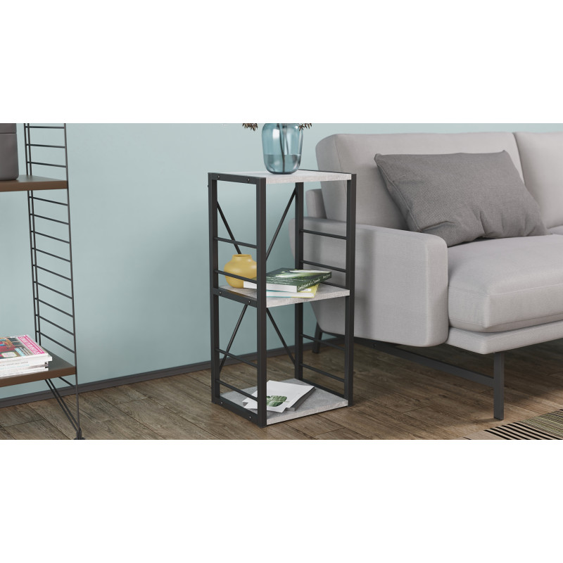 Етажерка 3/34 Ferrum-decor Серії Конект 73x34x28 чорний ДСП Бетон 16мм (FRD-104291)