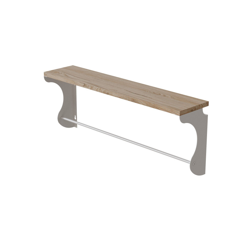 Полка настенная Ferrum-decor Юзиби 270x500x150 металл Белый ДСП Дуб Сан-Марино 16 мм (FRD-102661)