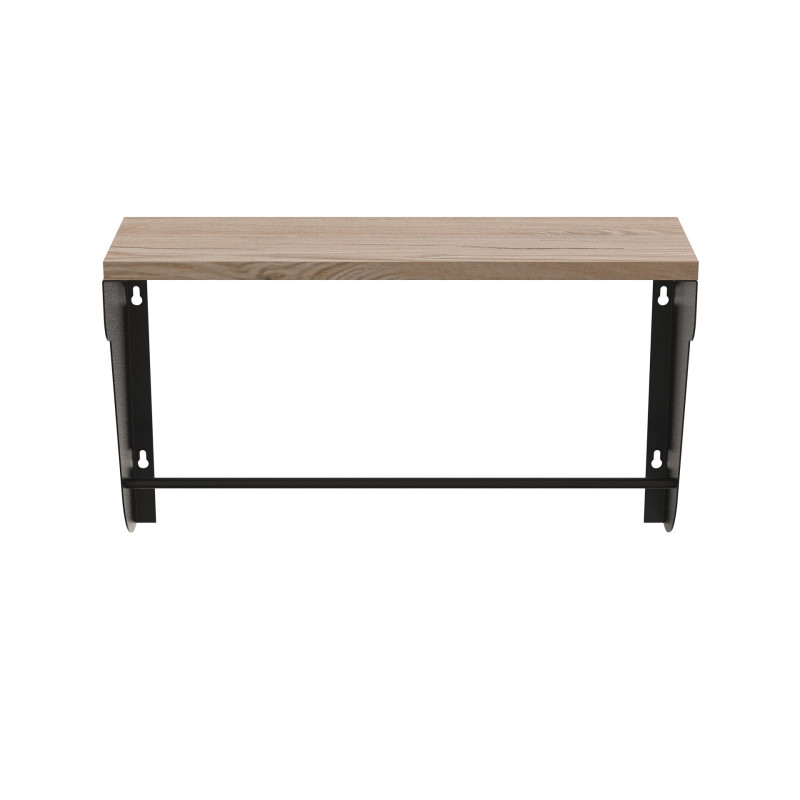Полка настенная Ferrum-decor Свит 300x600x150 металл Черный ДСП Дуб Сан-Марино 16 мм (FRD-102801)