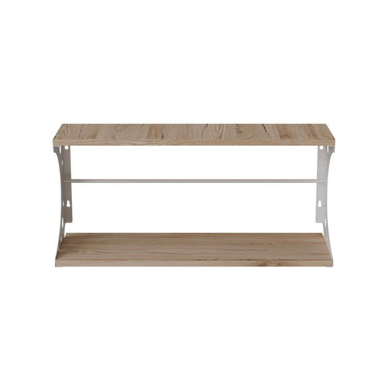 Полка настенная Ferrum-decor Букин 330x600x240 металл Белый ДСП Дуб Сан-Марино 16 мм (FRD-102871)