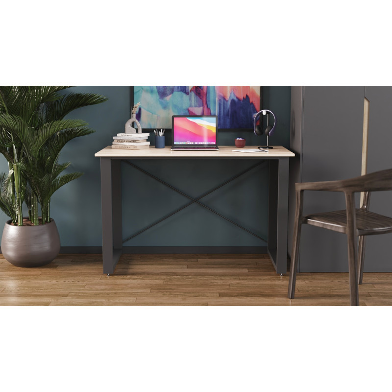 Письмовий стіл Ferrum-decor Драйв 750x1200x700 Чорний метал ДСП Дуб Сан-Марино 32 мм (FRD-103381)