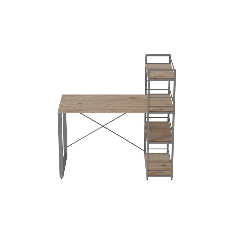Письмовий стіл Ferrum-decor Серії Конект з етажеркою 75x120x60 сірий ДСП Дуб Сан-Марино 16мм (FRD-104231)