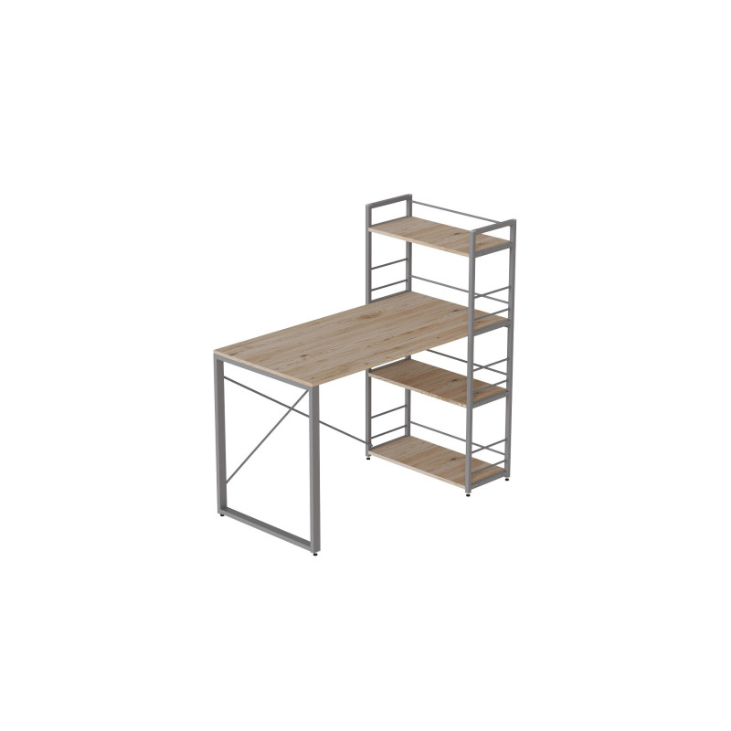 Письмовий стіл Ferrum-decor Серії Конект з етажеркою 75x120x60 сірий ДСП Дуб Сан-Марино 16мм (FRD-104231)