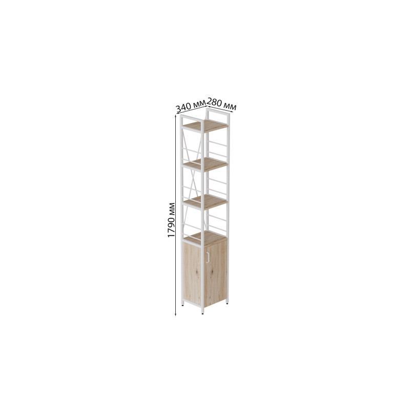 Етажерка 4/34 Ferrum-decor Серії Конект із тумбою 179x34x28 Білий ДСП Сан-Марино (FRD-104471)